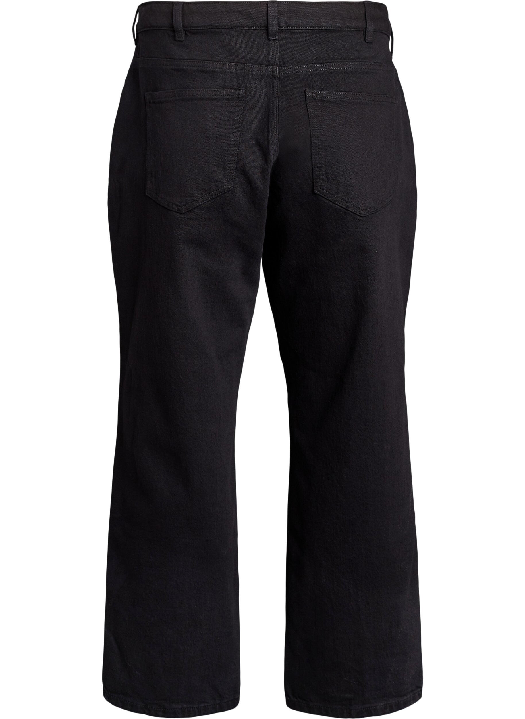 Zizzi L&oslash;s jeans med h&oslash;j talje, Sort, Packshot image number 1