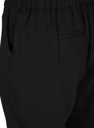 Ensfarvede culotte bukser med lommer, Black, Packshot image number 3