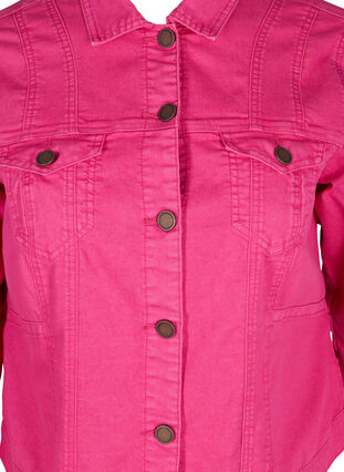 Kort farvet denim jakke, Fuchsia Purple, Packshot image number 2