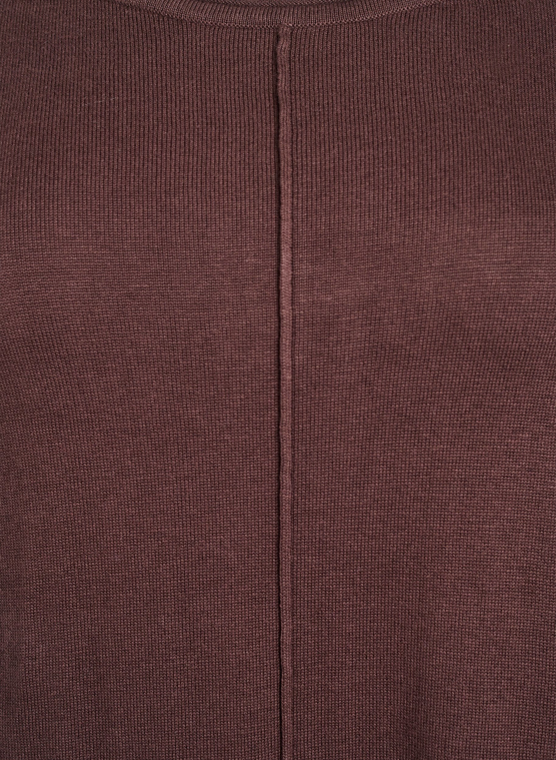 ZizziStrikkjole i bomulds-viskosemix, Brun, Packshot image number 2