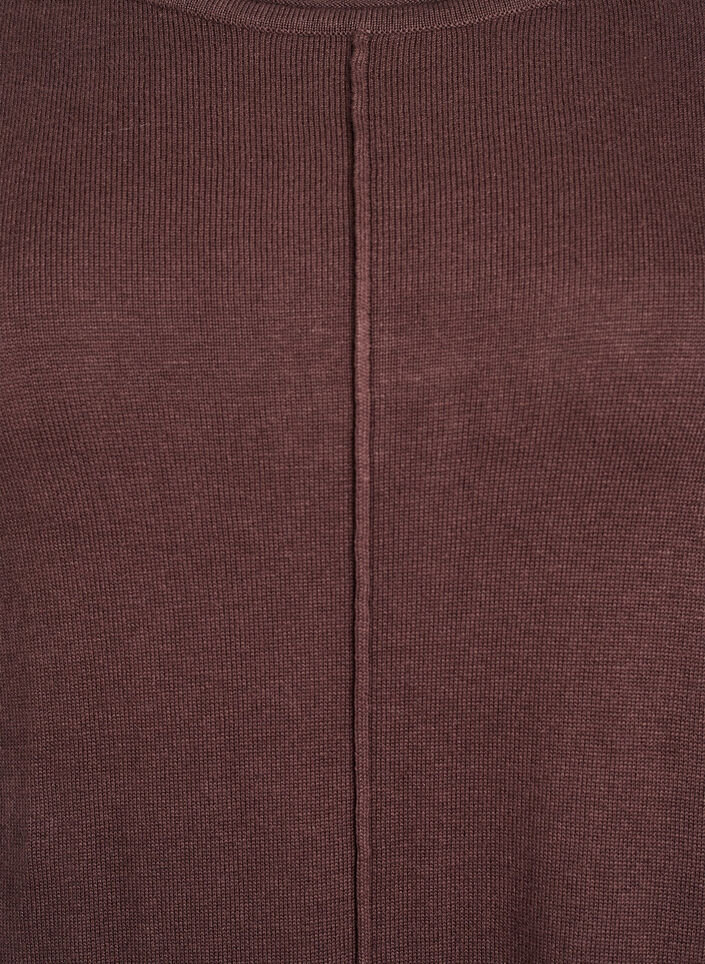 Strikkjole i bomulds-viskosemix, Brun, Packshot image number 2