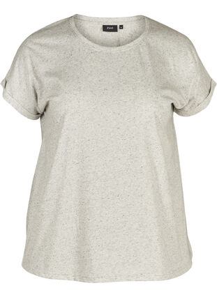 Meleret bomulds t-shirt, Light Grey Melange, Packshot image number 0