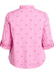 Skjortebluse med striber og hjerter, Lyser&oslash;d, Packshot image number 1