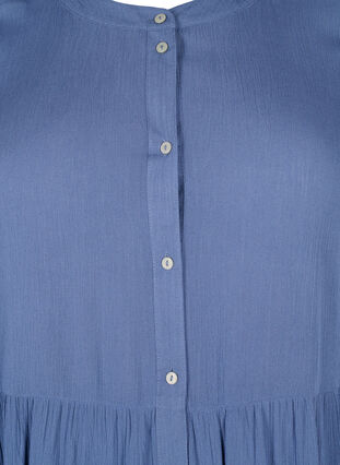 A-formet viskose kjole med korte ærmer, Moonlight Blue, Packshot image number 2