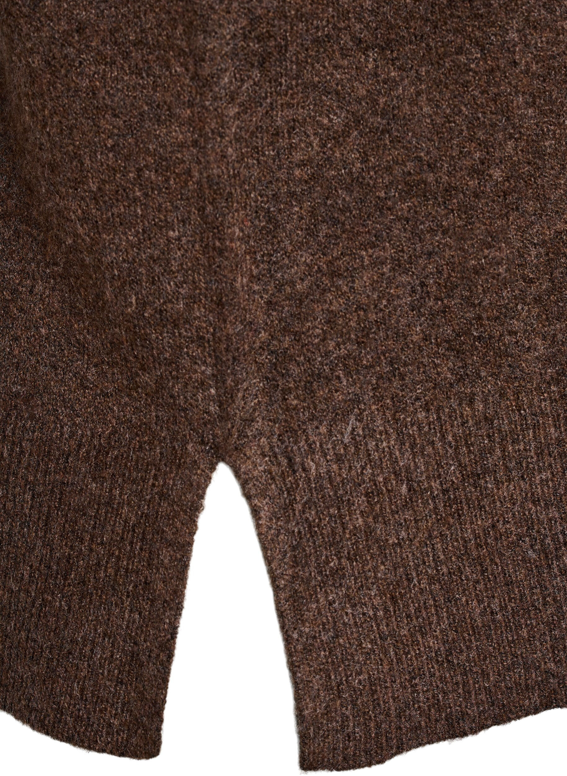 Zizzi Strikvest med ribkanter, Gr&oslash;n, Packshot image number 3