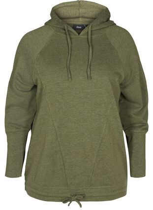 Sweatshirt med justerbar bund, Rifle Green Mel., Packshot image number 0
