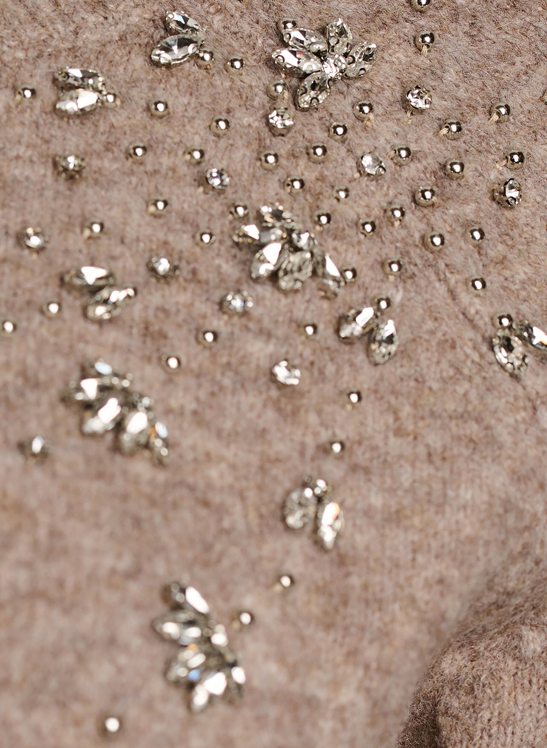 ZizziStrikbluse med rhinsten og nitter, Beige, Packshot image number 2