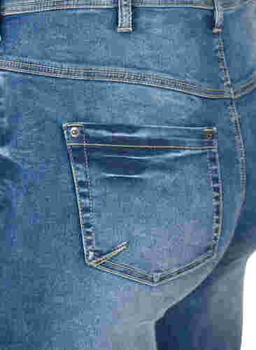 Cropped Amy jeans med lynlås, Blue denim, Packshot image number 3