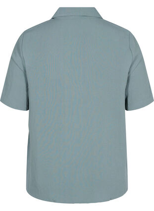 Viskose skjorte med korte ærmer, Balsam Green, Packshot image number 1