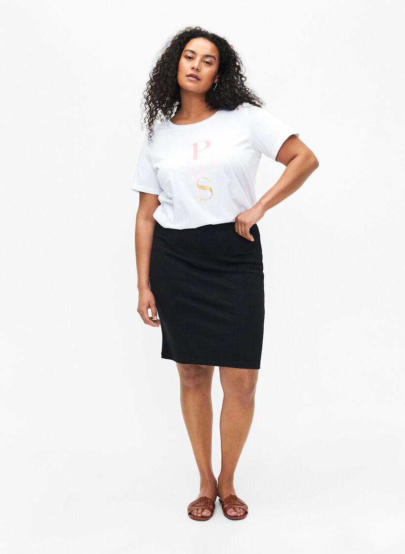 Bomulds t-shirt med tekstprint, B. White w. Paris, Model image number 2