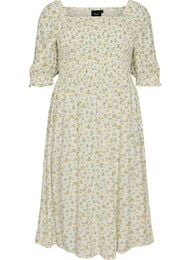 Blomstret sommerkjole i viskose, Hvid