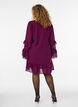 Kort kjole med transparente fl&aelig;se&aelig;rmer, Lilla, Model image number 2