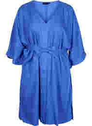 Kjole med 3/4 ærmer og bindebånd, Dazzling Blue