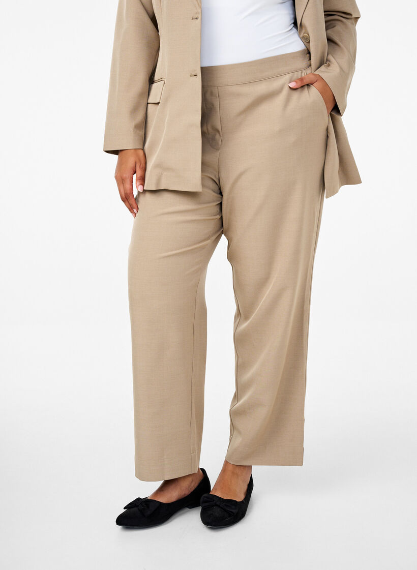 FLASH - Løse bukser med lommer, Weathered Teak Mel, Model image number 2