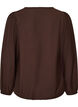 Viskosebluse med V-hals og ballonpasform, Brun, Packshot image number 1