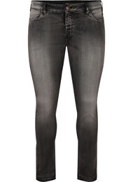 Slim fit Emily jeans med normal talje, Dark Grey Denim, Packshot