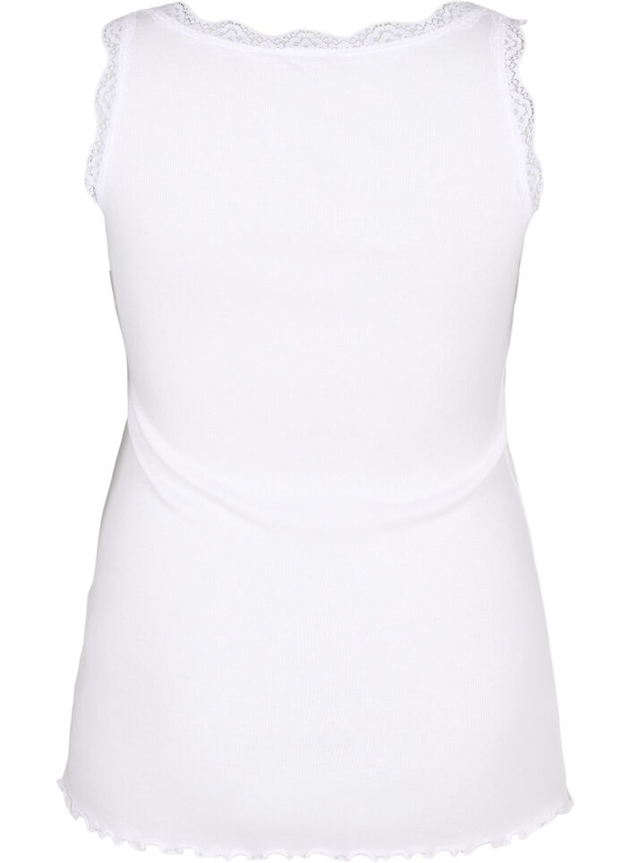 Top med blondekant , Hvid, Packshot image number 1