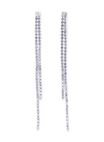 Sølvfarvede kæde øreringe, Silver, Packshot image number 0