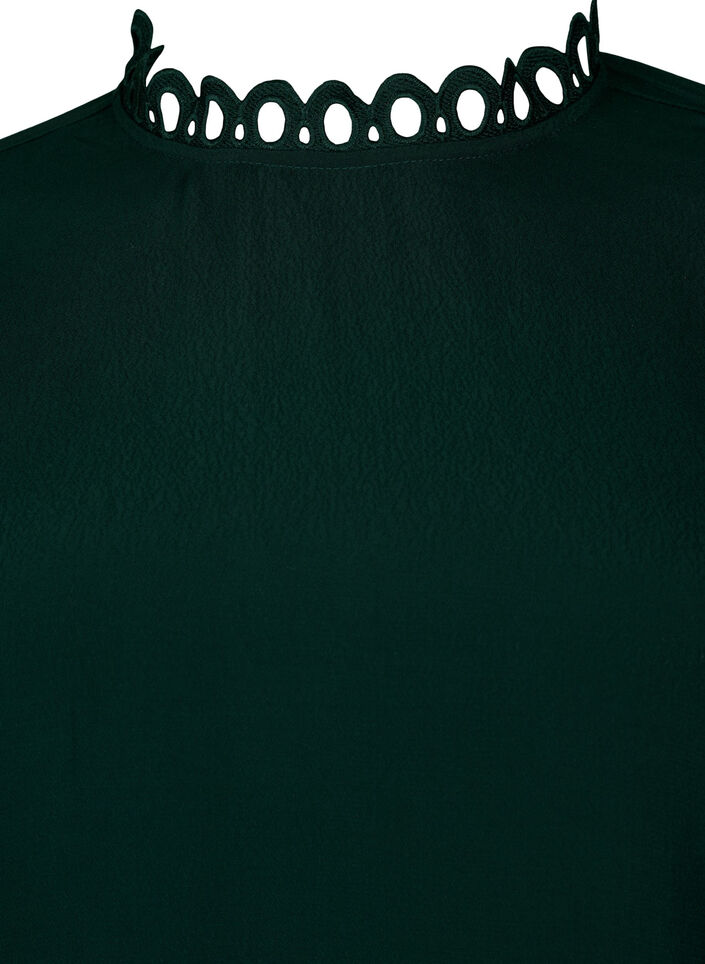 Viskosebluse med crochet ærmer, Scarab, Packshot image number 2