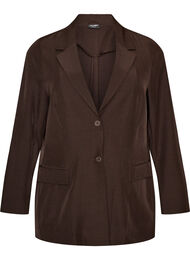 Blazer med lommer og slids, Brun