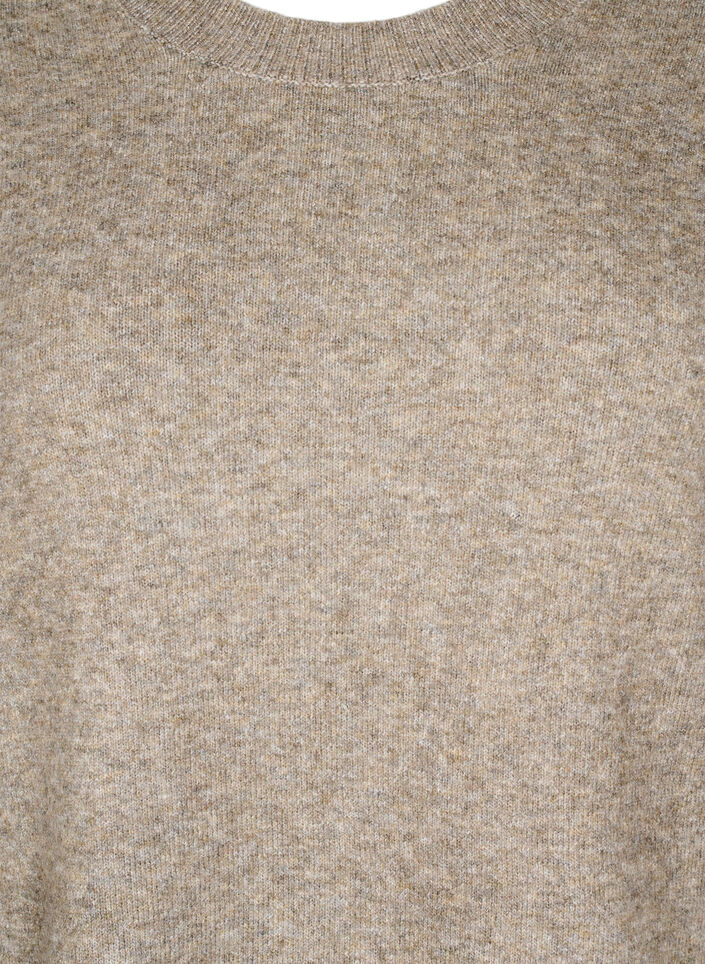 Strikkjole med slids, Walnut Mel., Packshot image number 2