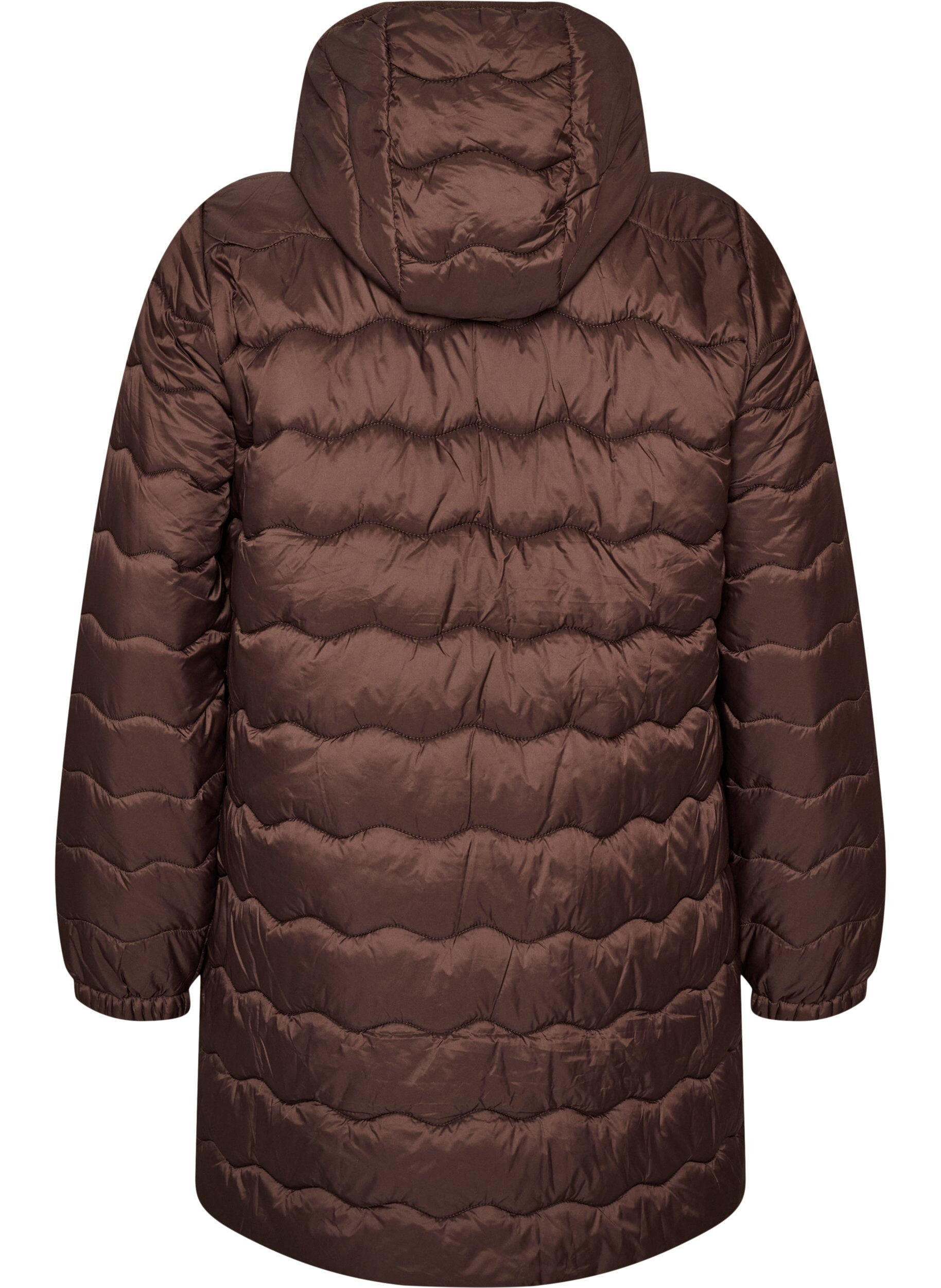 ZizziVatteret jakke med quiltet m&oslash;nster, Brun, Packshot image number 1