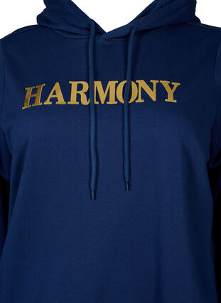 Sweatshirt med hætte og print, Medieval Blue, Packshot image number 2