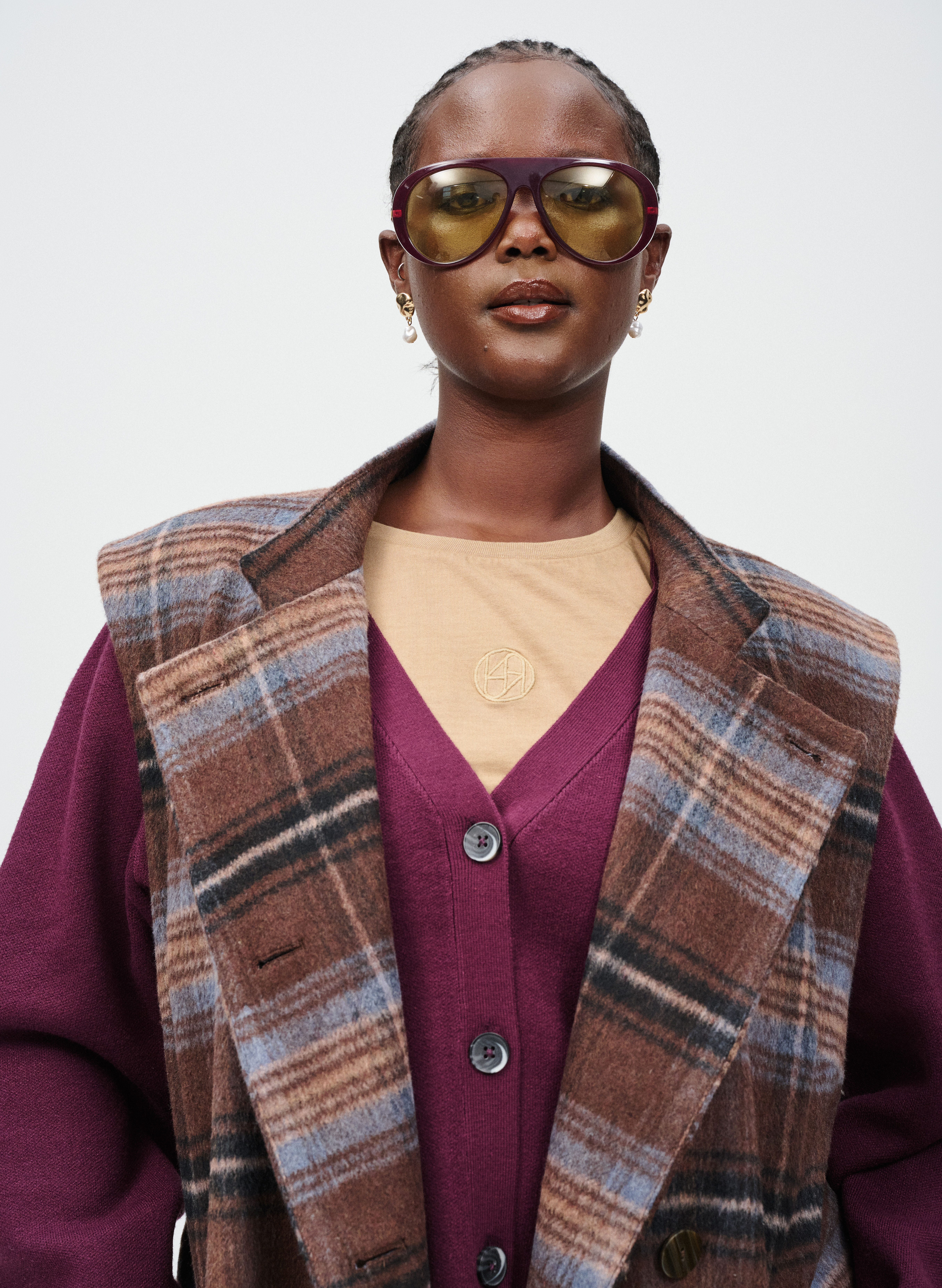 Zizzi Look med ternet vest, , Model