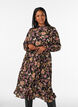 Midikjole med blomsterprint og aftageligt bindeb&aelig;lte, Sort, Model image number 0