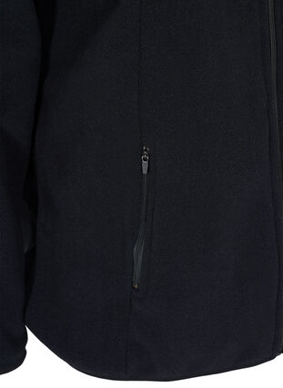 Fleecejakke med lommer og lynlås, Black, Packshot image number 3