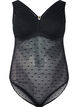 Bodystocking med prikket mesh og udtagelige puder, Black, Packshot image number 0
