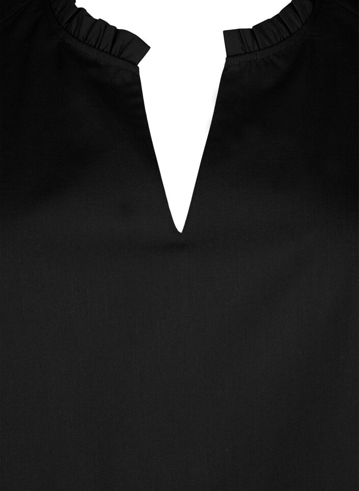 Ærmeløs top med biser og flæsedetaljer, Sort, Packshot image number 2