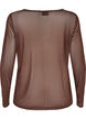 Transparent meshbluse med rhinsten, Brun, Packshot image number 1