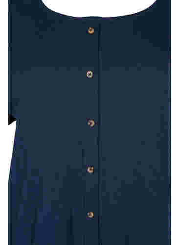 Kortærmet rib t-shirt med knapper, Navy Blazer, Packshot image number 2
