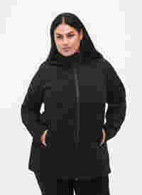 Softshell jakke med aftagelig hætte, Black, Model