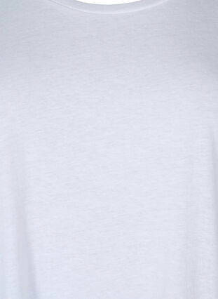 Kortærmet t-shirt i bomuldsblanding, Bright White, Packshot image number 2
