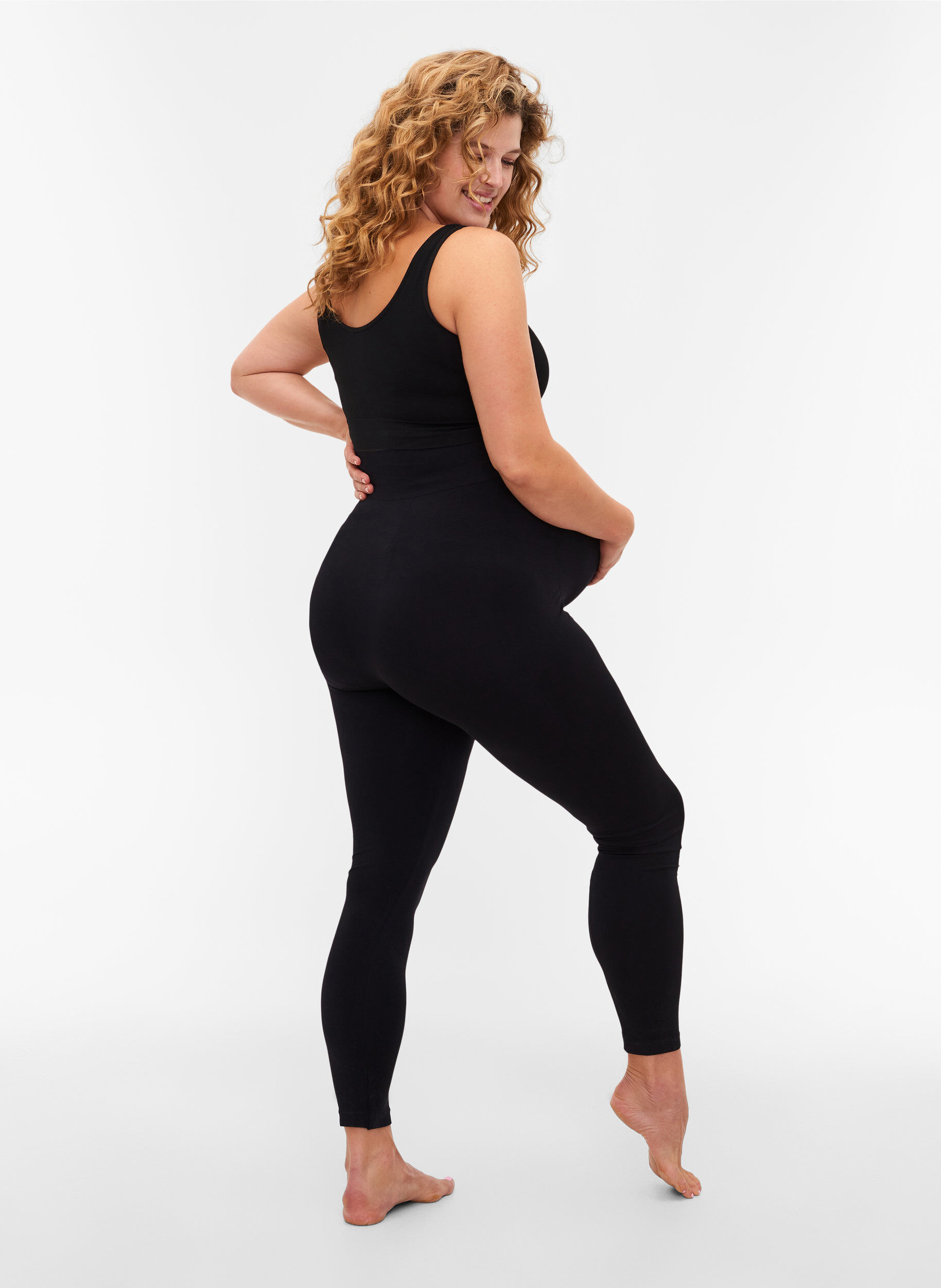 Zizzi Seamless graviditets leggings , Black, Model image number 0