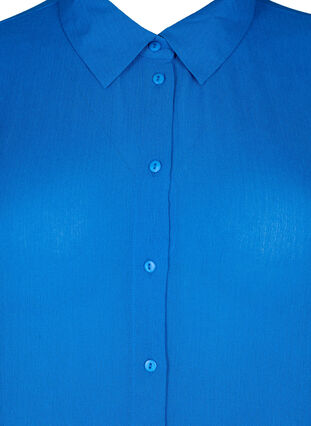 Viskose skjortekjole med korte ærmer, Victoria blue, Packshot image number 2