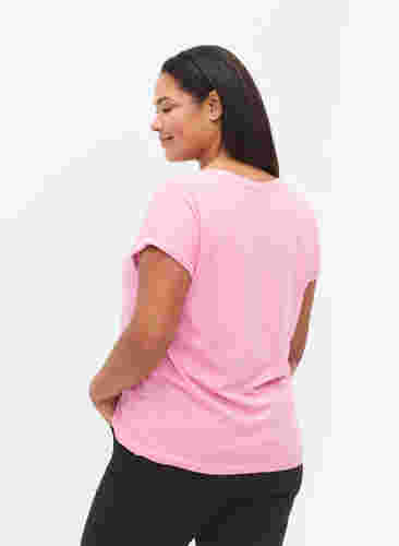 Kortærmet t-shirt i bomuldsblanding, Rosebloom, Model image number 1