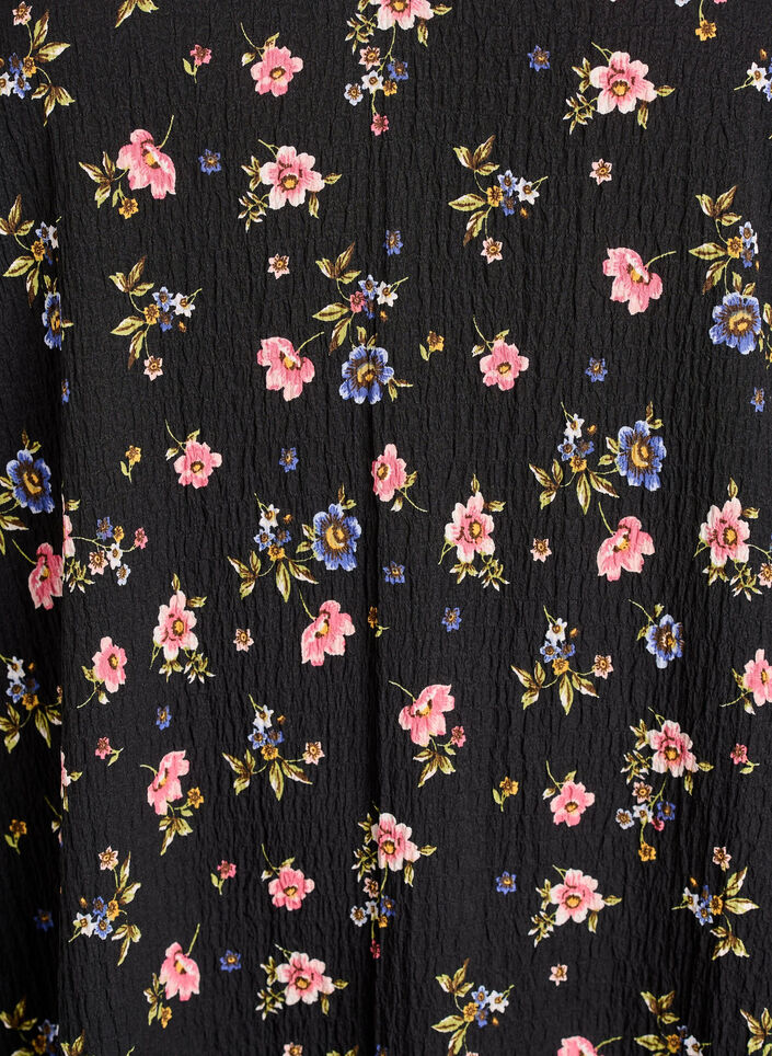 FLASH - Kort&aelig;rmet kjole med V-hals, Sort, Packshot image number 2