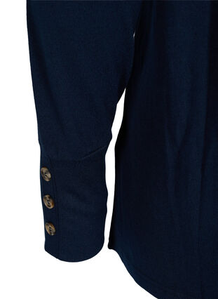 Langærmet bluse med knappedetaljer, Black, Packshot image number 3