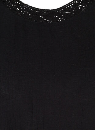 Tunika med 3/4 ærmer og blonder, Black, Packshot image number 2