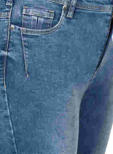 Cropped Amy jeans med lynlås, Blue denim, Packshot image number 2