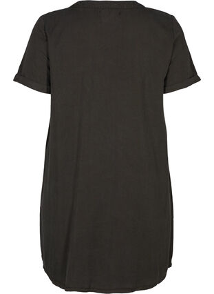 Kortærmet kjole i lyocell, Black, Packshot image number 1