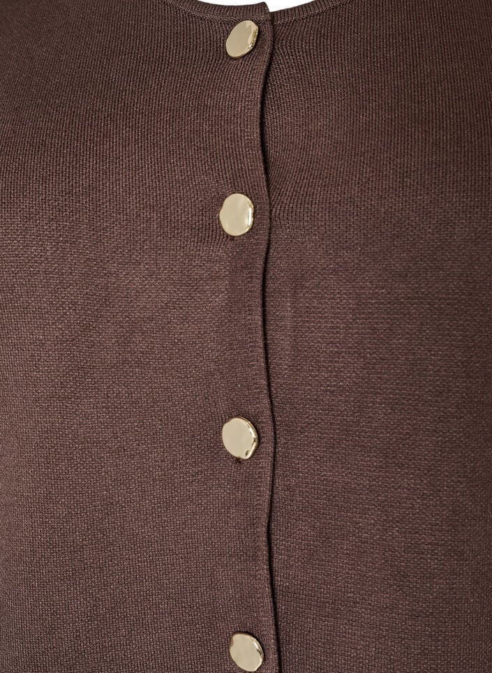 &AElig;rmel&oslash;s strikvest med dekorative knapper, Brun, Packshot