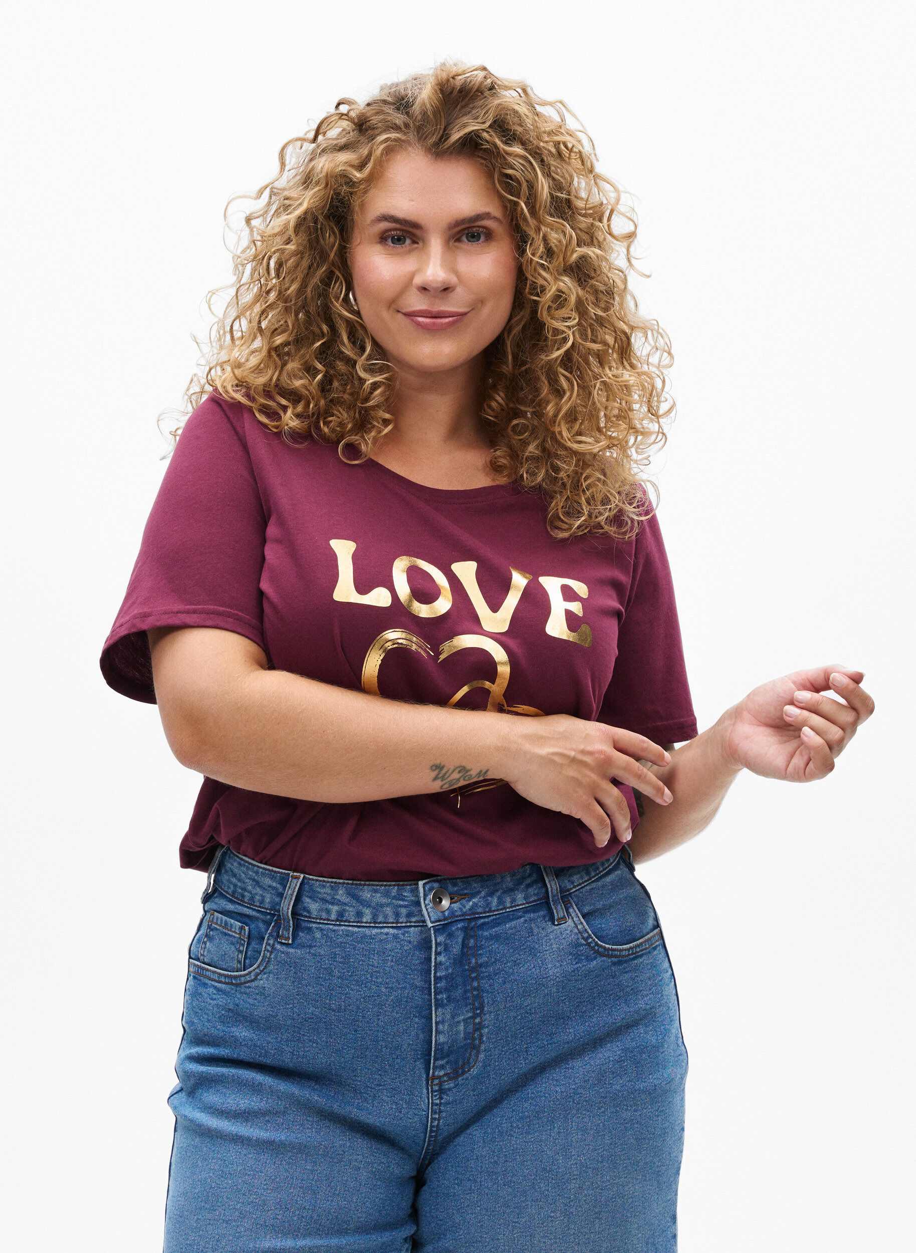 ZizziT-shirt med motiv , R&oslash;d, Model image number 0