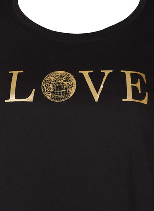 Kortærmet t-shirt med print, Black w. Love, Packshot image number 2
