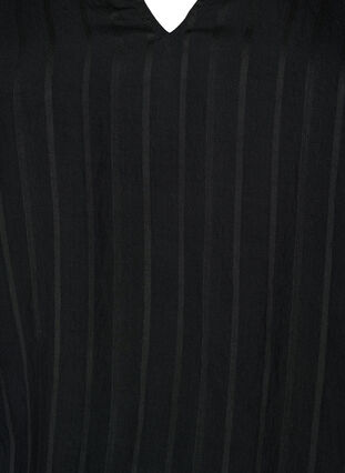 Viskosebluse med 3/4 ærmer og smock, Black, Packshot image number 2