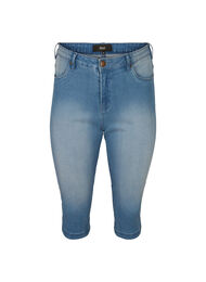 Højtaljede Amy capri jeans med super slim fit, Light blue denim, Packshot