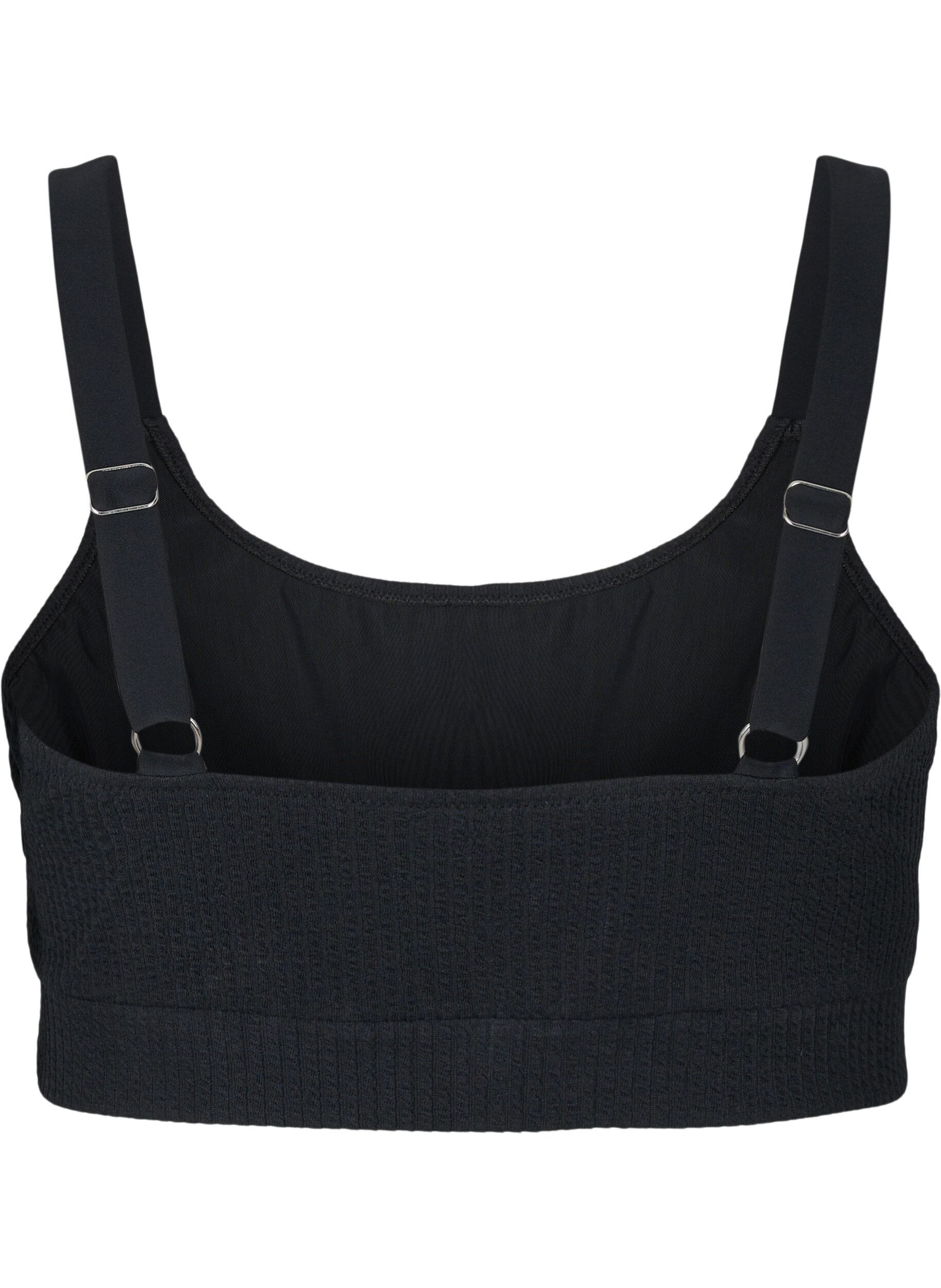 Zizzi Bikini top med crepe struktur, Black, Packshot image number 1